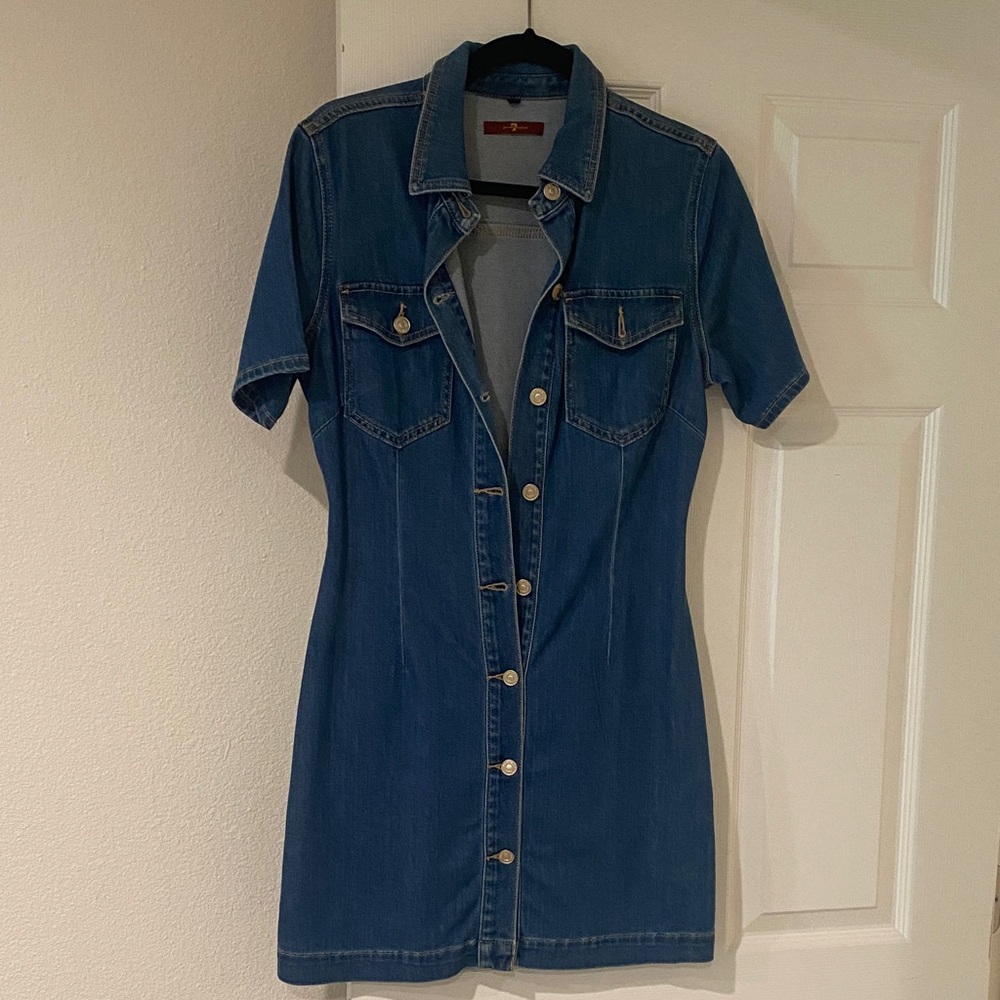 7 for all Mankind Denim Button-Up Dress
